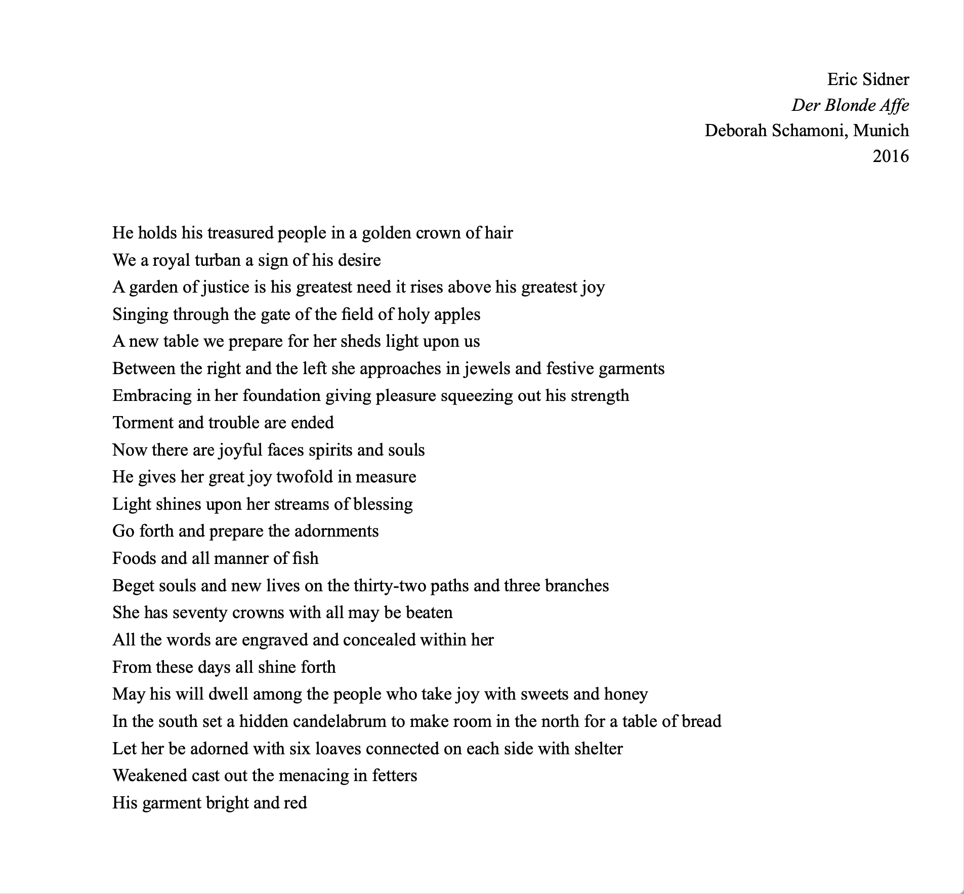 Eric Sidner - Der Blonde Affe